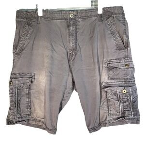 Iron Co. Mens Cargo Shorts 38 Gray Cotton High-Rise Pocket Classic Outdoor